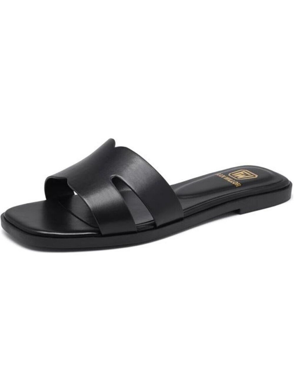 Womens flat sandals open toe slip on memory foam summer beach slide shoes